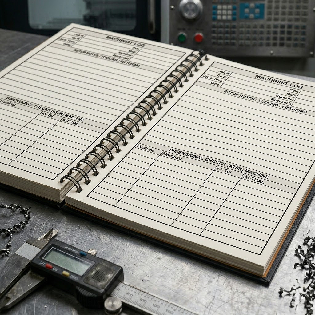 CNC Machinist logbooks (Buy 3 or more Ships Free!)