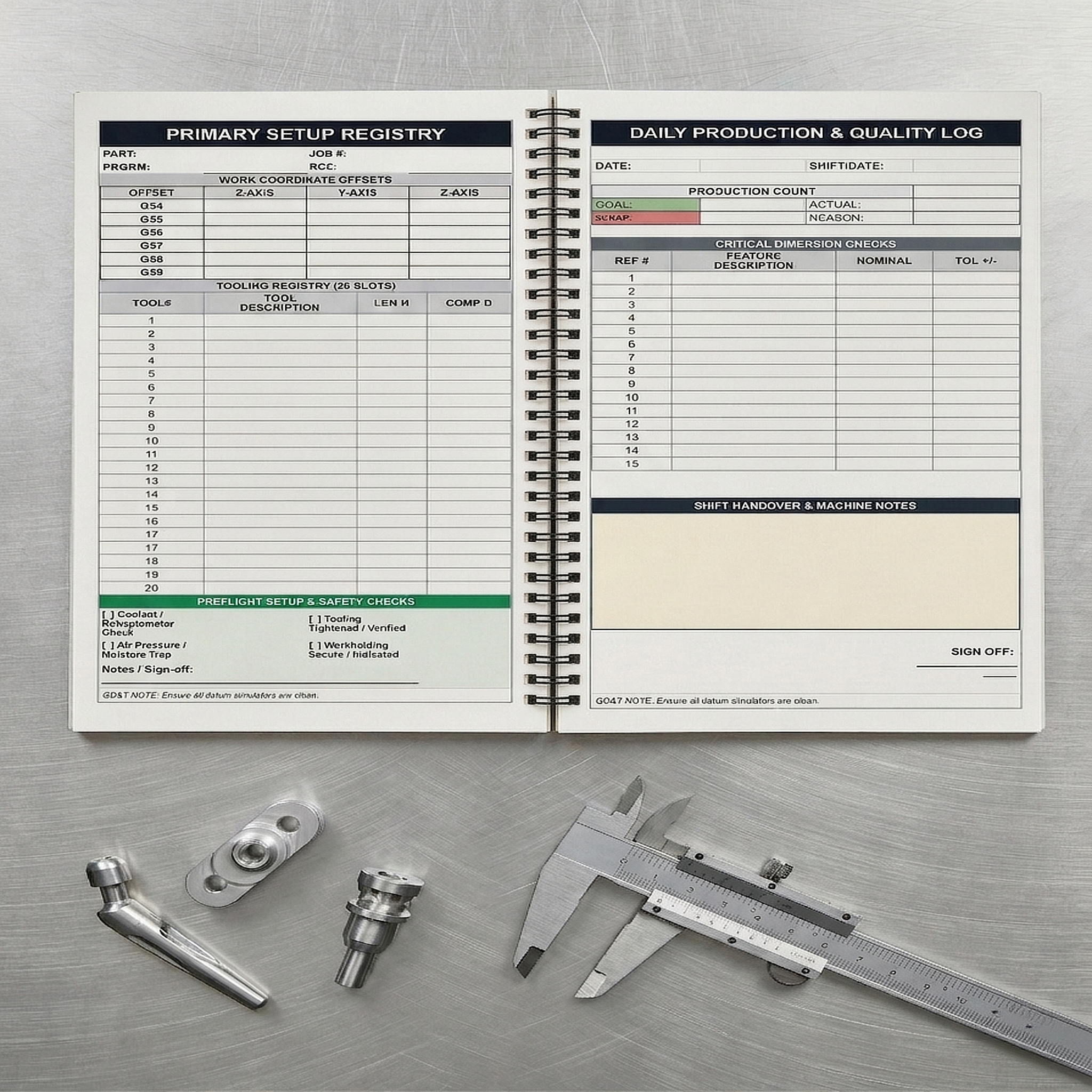 Machinist Logbook Professional Edition (3+ Ships Free)