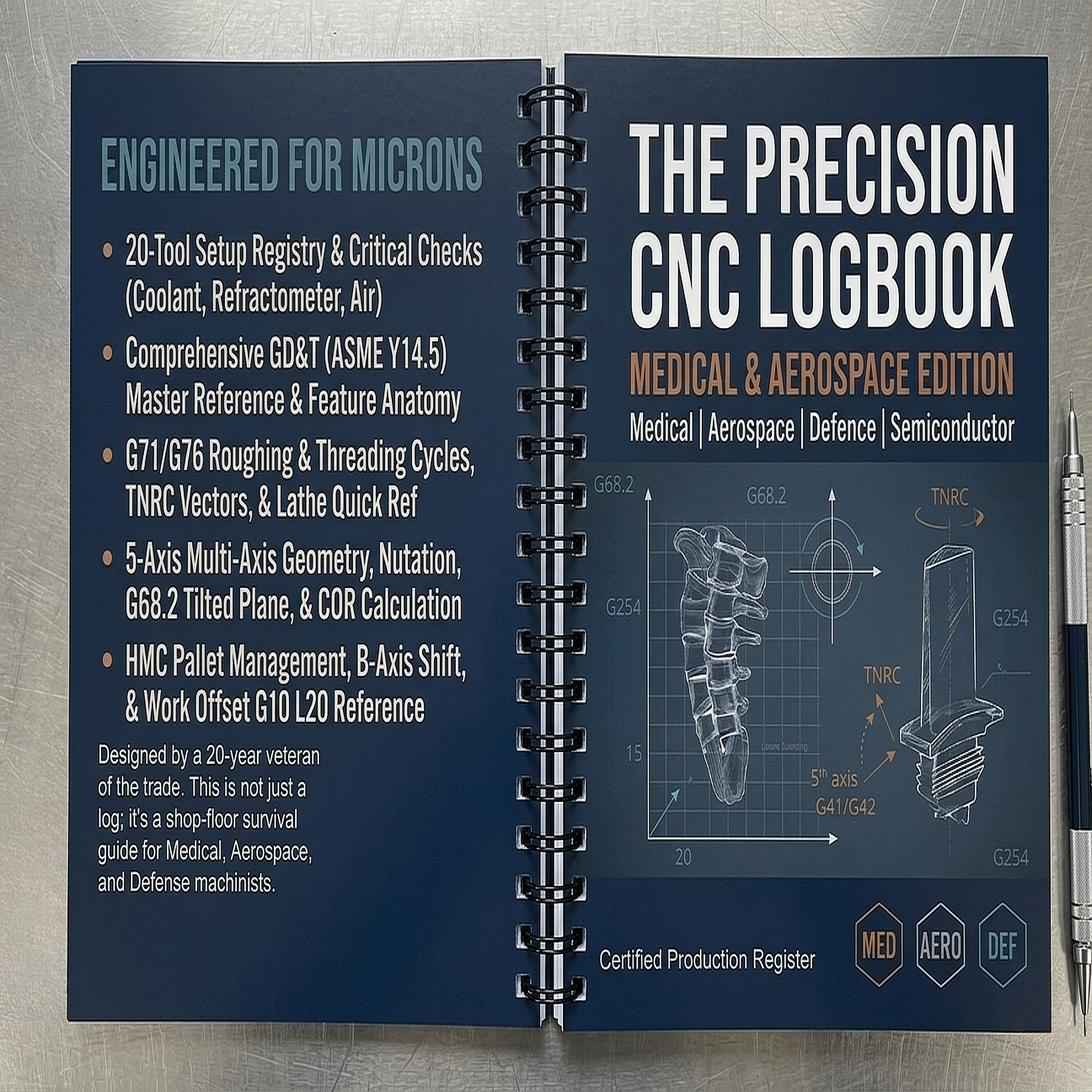 Machinist Logbook Professional Edition (3+ Ships Free)